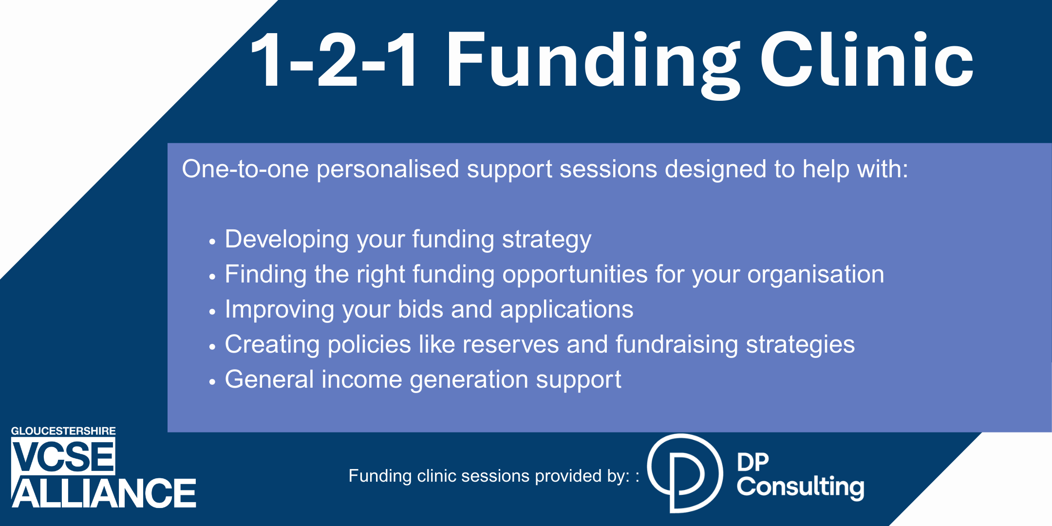 1-2-1 Funding clinic header
