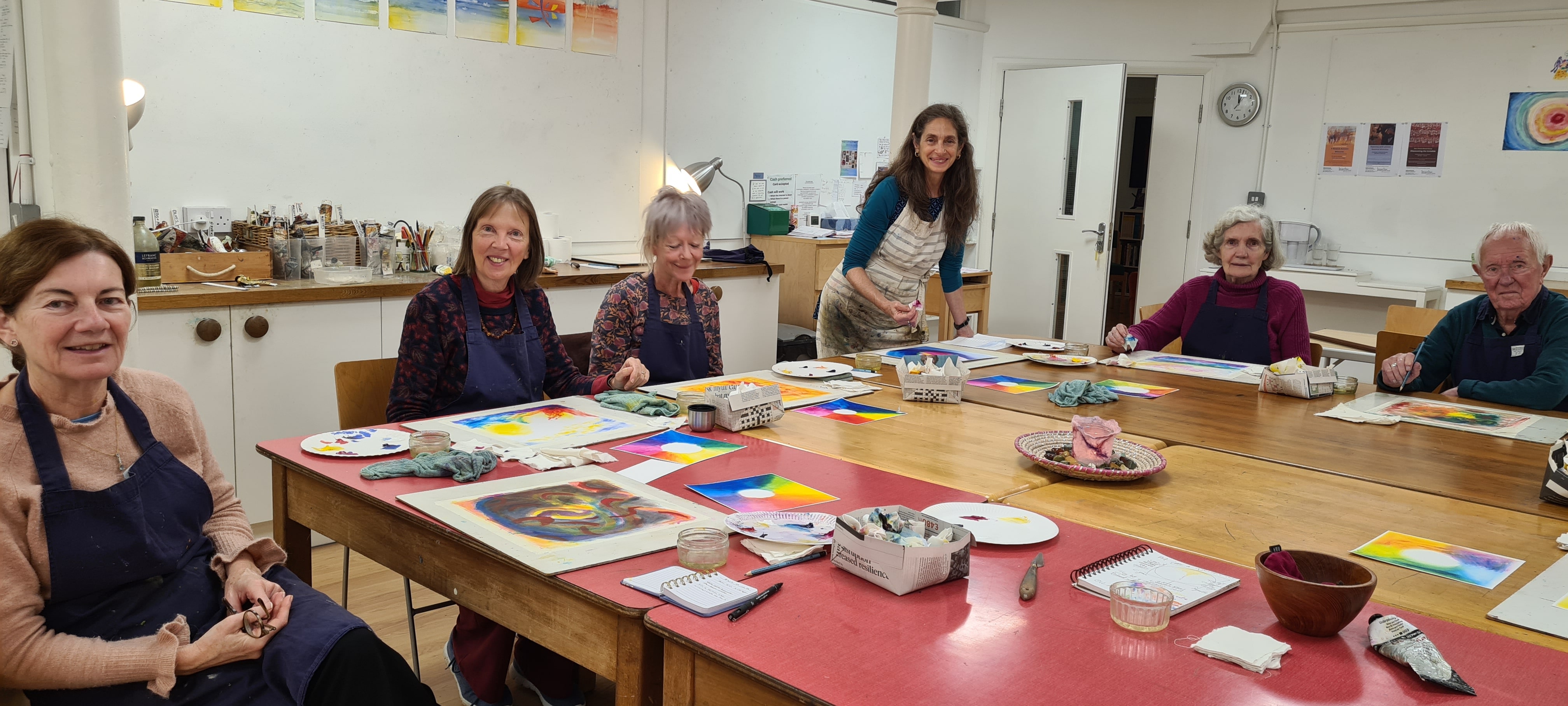 Wendy with fellow volunteers and participants at an Imagine Arts session